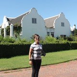 Conny Ganss visiting Meerlust with Judy Brower from wine.co.za