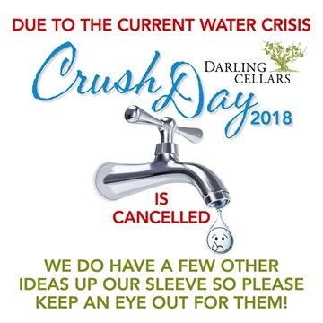 Darling Cellars Crush Day 2018 cancelled due to water crisis