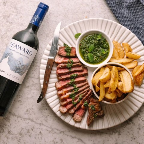 Recipe: Pan-fried steak with mint chimichurri paired with Spier Seaward Cabernet Sauvignon