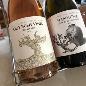 Bottles of Darling Cellars Old Bush Vines Cinsault Rosé and Hannuwa Amphora Chenin Blanc