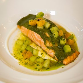 Mains, grilled salmon, served at awards ceremony