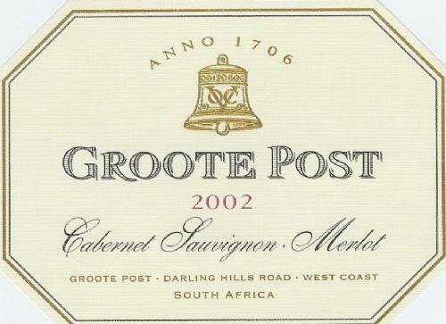 Groote Post Cabernet Sauvignon /Merlot Blend 2002