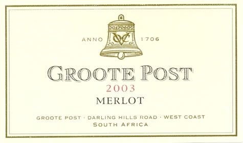 Groote Post Merlot 2003