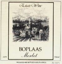 Boplaas Merlot Reserve 1999