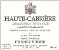 Haute Cabrière Chardonnay Pinot Noir 2001